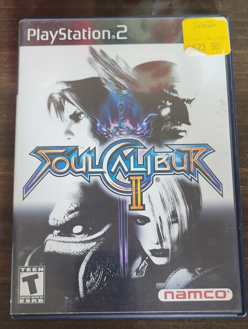 Namco Soulcalibur II PlayStation 2 Video Game Case & Artwork- Black & White
